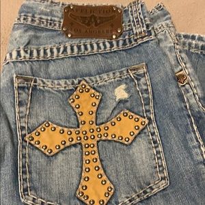 Affliction mens jeans light wash distressed sz 36